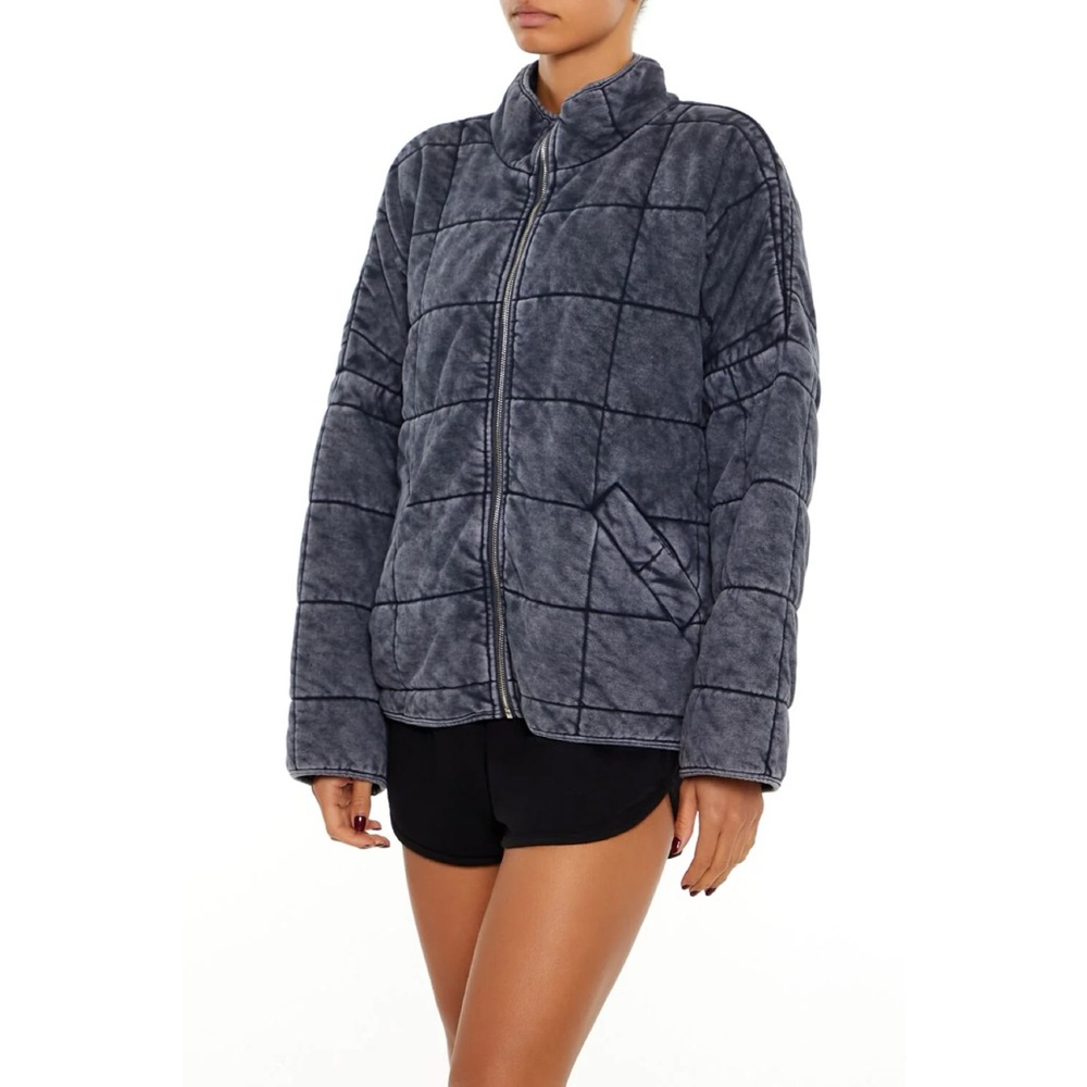 Forever 21 Gray Quilted Jacket